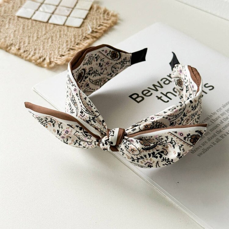 Paisley Knot Headband (Brown)