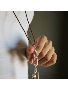 NNK Press Ellipse Stitch Marker Necklace/Linen