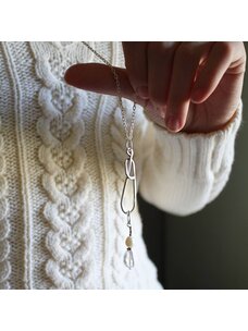 NNK Press Ellipse Stitch Marker Necklace/Silver