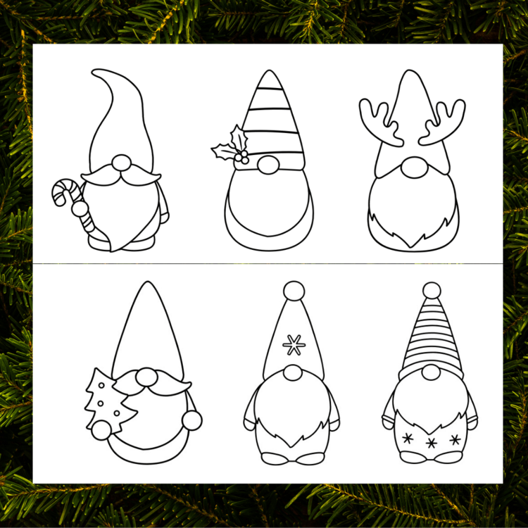 Holiday Gnome Embroidery Transfers