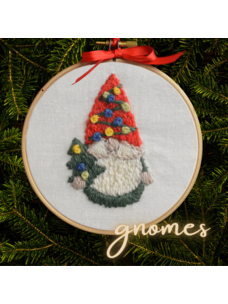 Holiday Gnome Embroidery Transfers