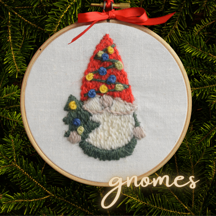 Holiday Gnome Embroidery Transfers