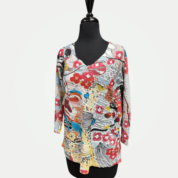 Inoah Maroon Bloom Tunic