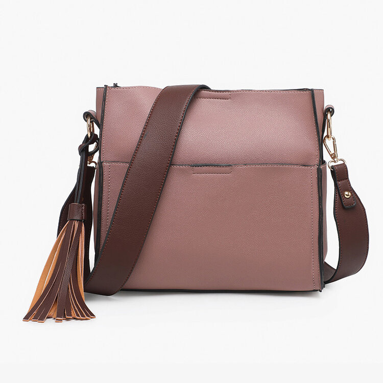 Jen & Co. Lyla Bucket Bag (Dark Pink)