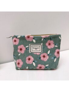 Corduroy Floral Acessory Bag (Teal)
