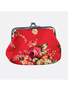 Floral Coin Purse (Red)