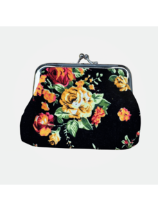 Floral Coin Purse (Black)