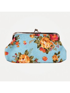 Long Floral Coin Purse (Blue)