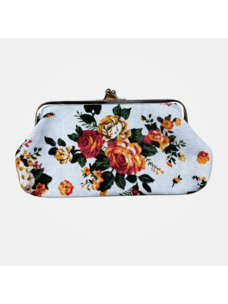 Long Floral Coin Purse (White)