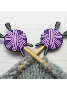 Fox & Pine Stitches Purple Yarn Ball Stitch Stoppers