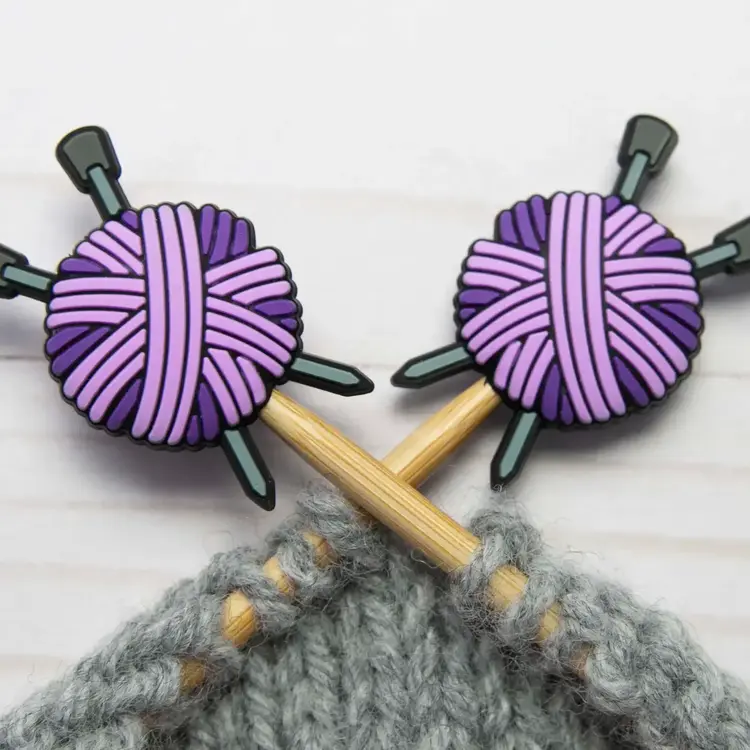 Fox & Pine Stitches Purple Yarn Ball Stitch Stoppers
