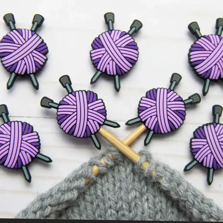 Fox & Pine Stitches Purple Yarn Ball Stitch Stoppers