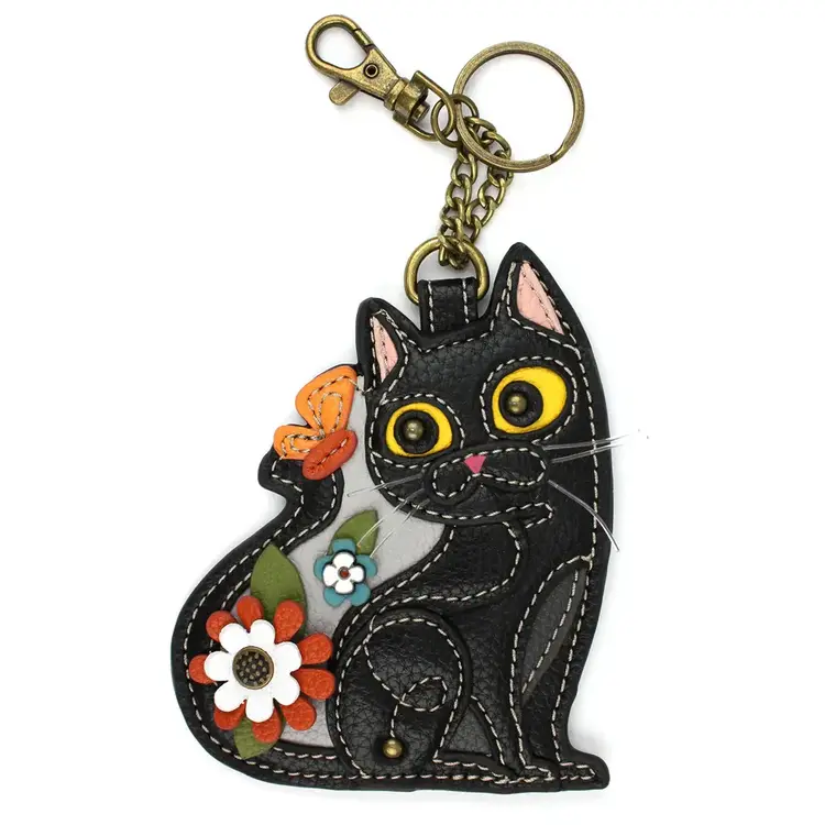 Chala Black Cat Key Fob/Coin Purse