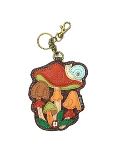 Chala Brown Mushrooms Key Fob/Coin Purse