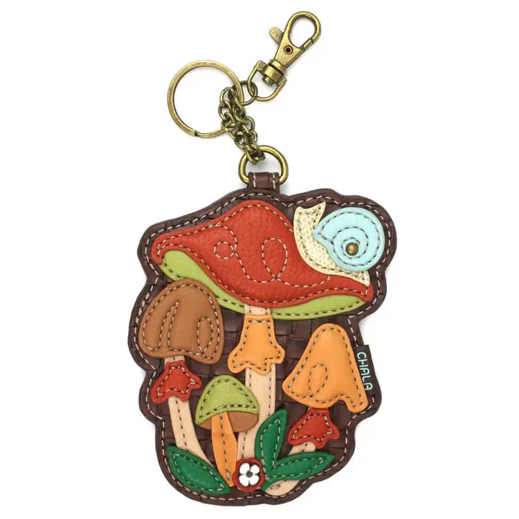 Chala Brown Mushrooms Key Fob/Coin Purse