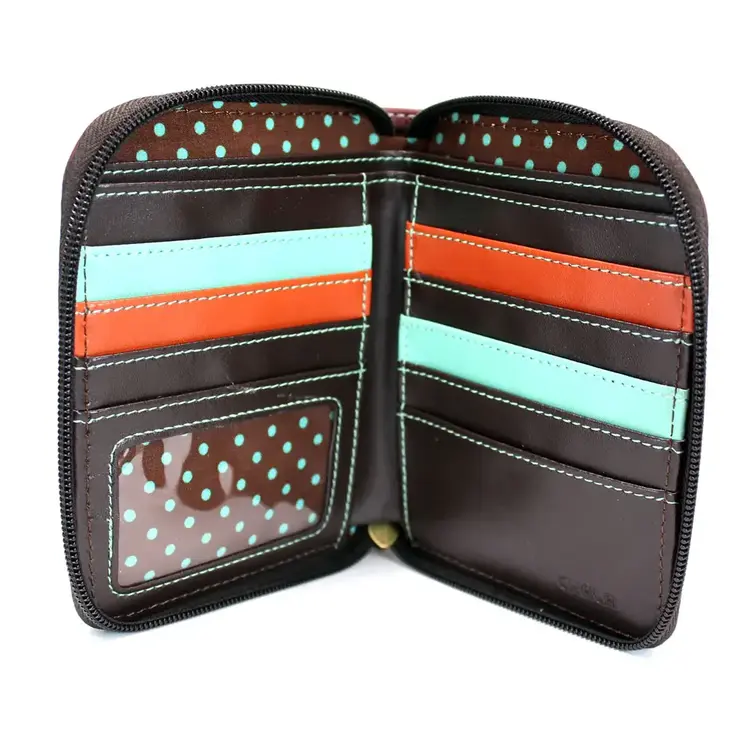 Chala Ivory Paw Print Zip Around Wallet