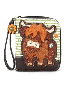 Chala Highland Cow Zip Around Wallet