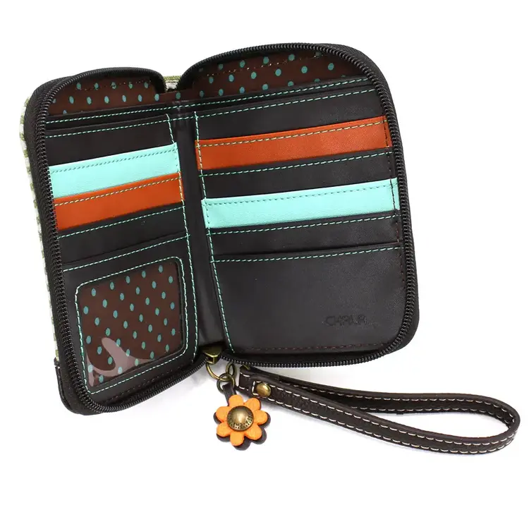 Chala Highland Cow Zip Around Wallet