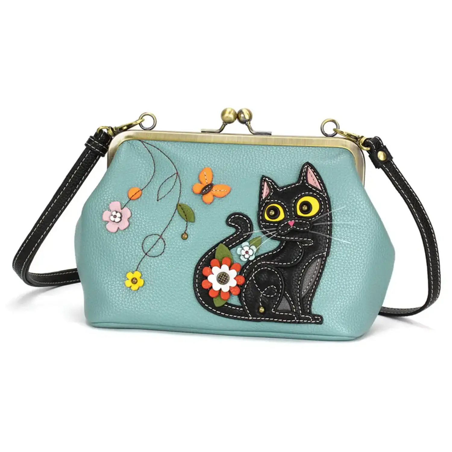 Chala Black Cat Kisslock Crossbody - Sealed with a Kiss