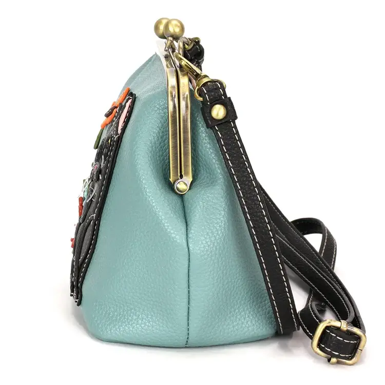 Chala Black Cat Kisslock Crossbody