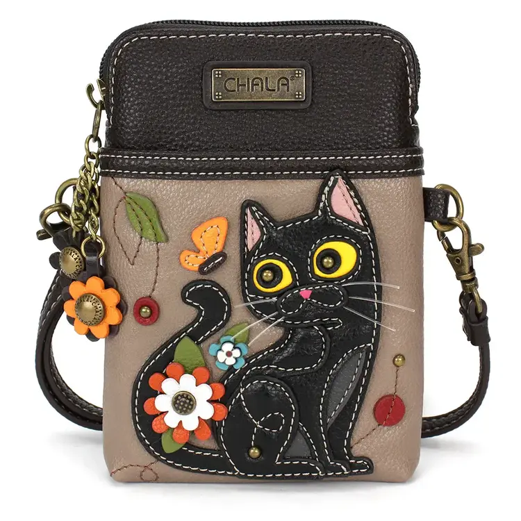 Chala Black Cat Cellphone Crossbody