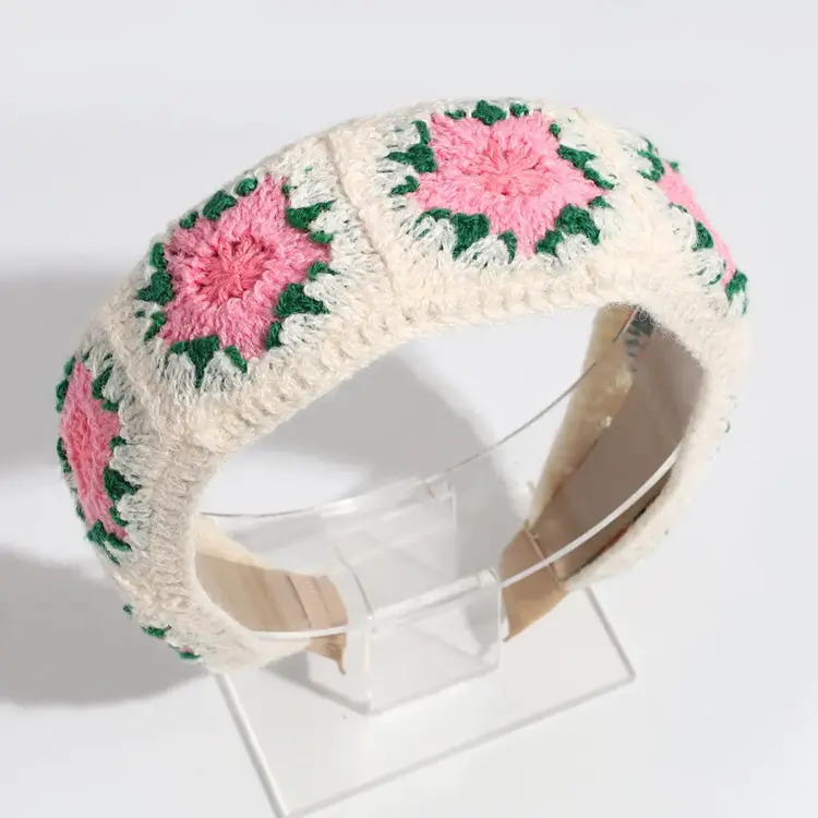 Floral Crochet Headband (Pink)