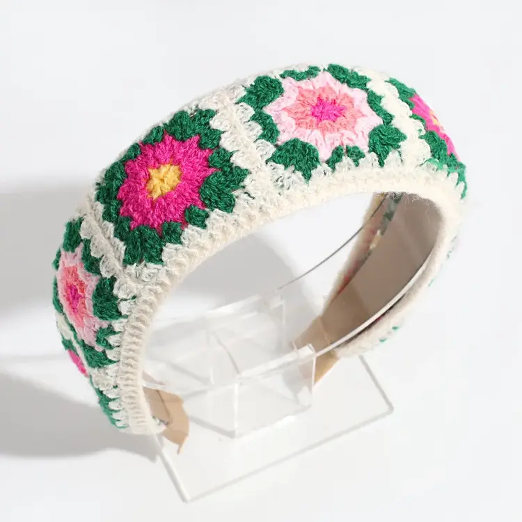 Floral Crochet Headband (Green)