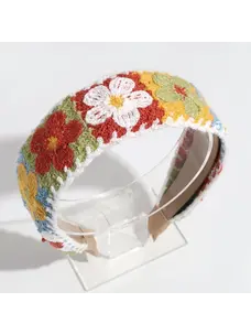 Floral Crochet Headband (Red)