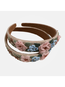 Quince Fables 3D Floral Embroidered Claire Headband (Sand)