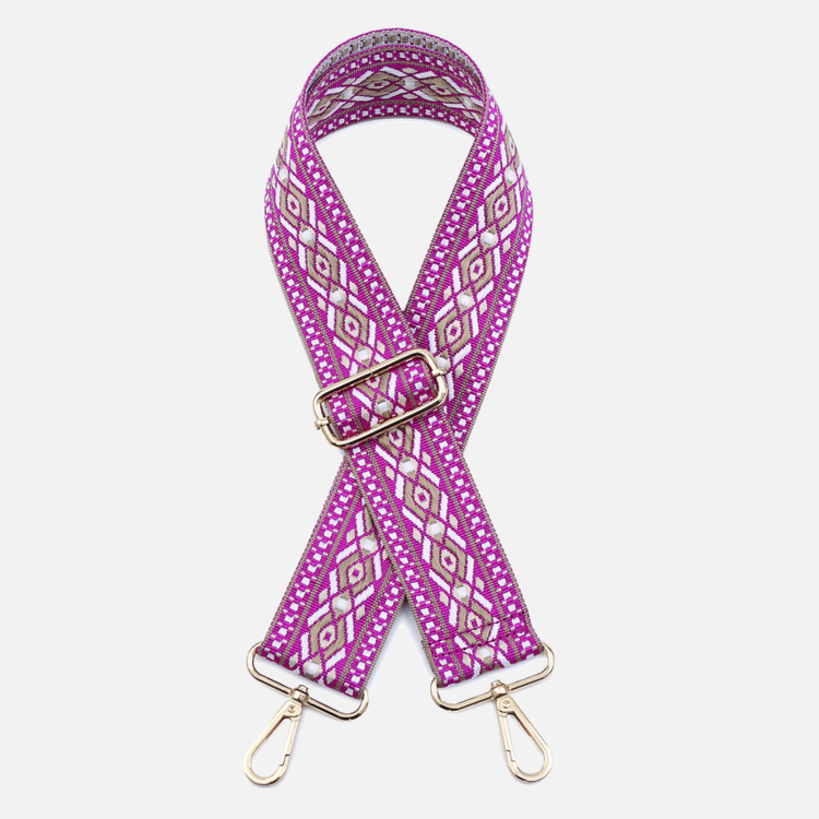 Jen & Co. Diamond Guitar Strap (Hot Pink)