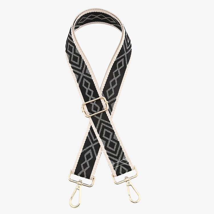 Jen & Co. Bohemian Guitar Strap (BlackWhite)