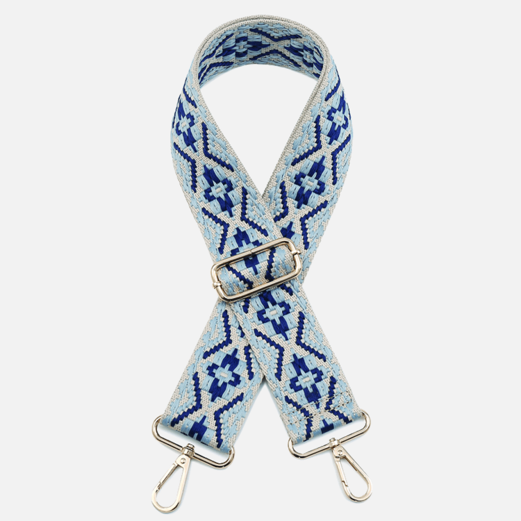 Jen & Co. Tribal Guitar Strap (Navy/Lt. Blue)