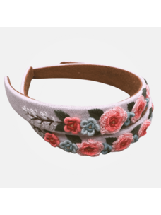 Quince Fables 3D Floral Embroidered Claire Headband (Purple)