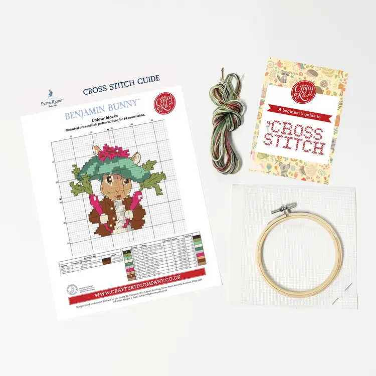 The Crafty Kit Company Beatrix Potter - Benjamin Bunny Mini Cross Stitch Kit