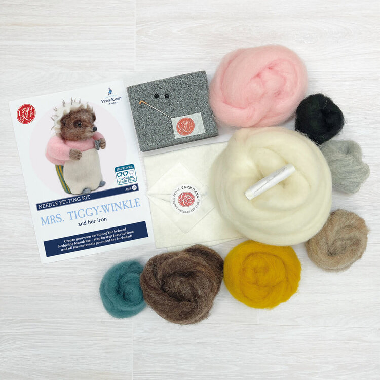 The Crafty Kit Company Beatrix Potter - Mrs. Tiggy-Winkle Ironing Needle Felting Kit
