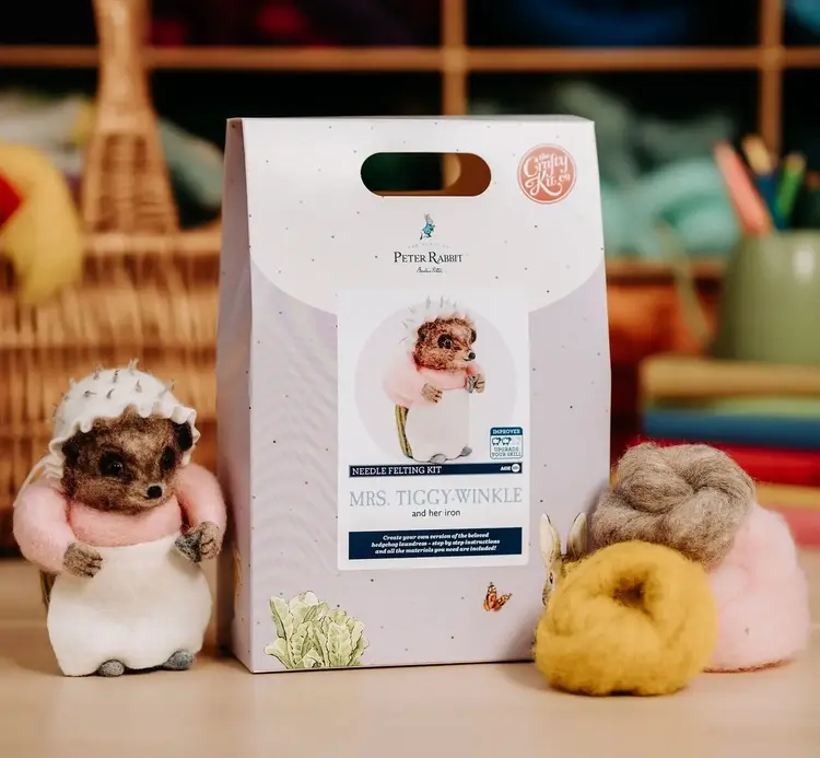 The Crafty Kit Company Beatrix Potter - Mrs. Tiggy-Winkle Ironing Needle Felting Kit