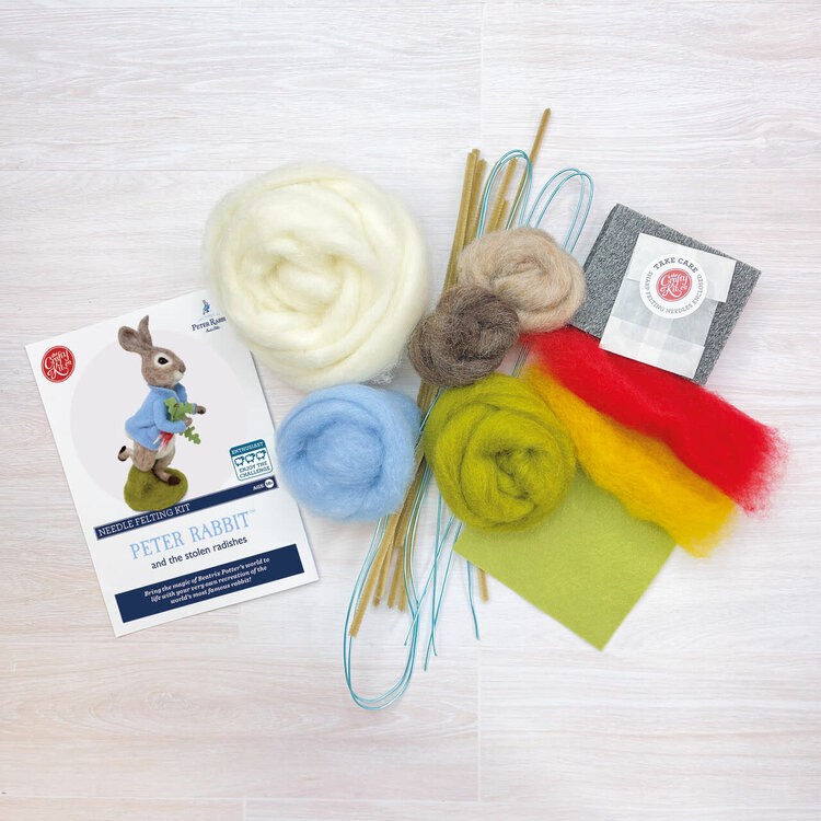 The Crafty Kit Company Beatrix Potter - Peter Rabbit and the Stolen Radishes Neede Felting Kit