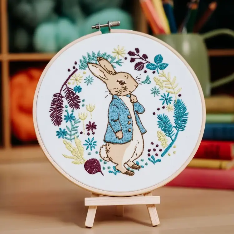 The Crafty Kit Company Beatrix Potter - Peter Rabbit Plans His Next Adventure Embroidery Kit