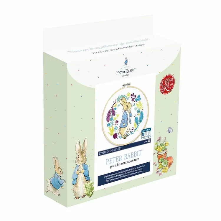 The Crafty Kit Company Beatrix Potter - Peter Rabbit Plans His Next Adventure Embroidery Kit