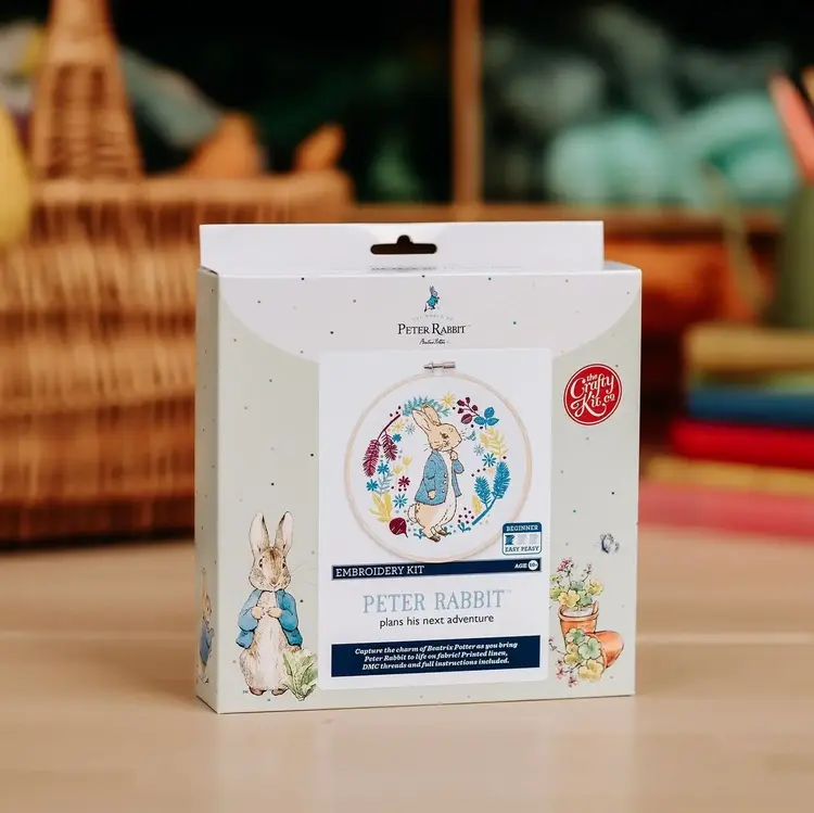 The Crafty Kit Company Beatrix Potter - Peter Rabbit Plans His Next Adventure Embroidery Kit
