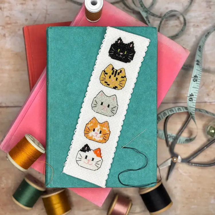 The Crafty Kit Company Kitty Cats Cross Stitch Bookmark Kit