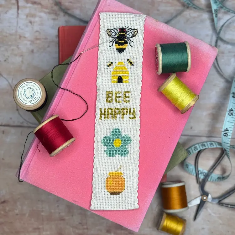 The Crafty Kit Company Honey Bee Cross Stitch Bookmark Kit