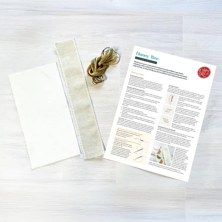 The Crafty Kit Company Honey Bee Cross Stitch Bookmark Kit
