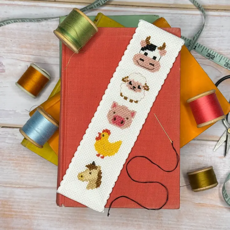 The Crafty Kit Company Farmyard Friends Cross Stitch Bookmark Kit