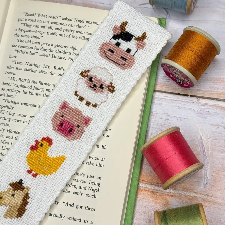 The Crafty Kit Company Farmyard Friends Cross Stitch Bookmark Kit