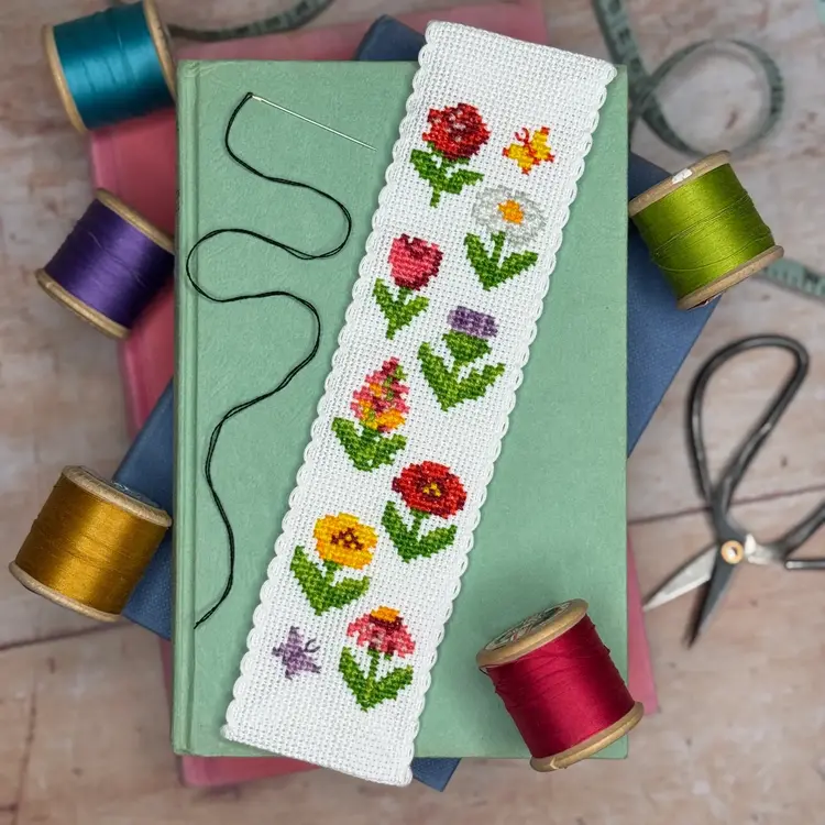 The Crafty Kit Company Cottage Garden Cross Stitch Bookmark Kit