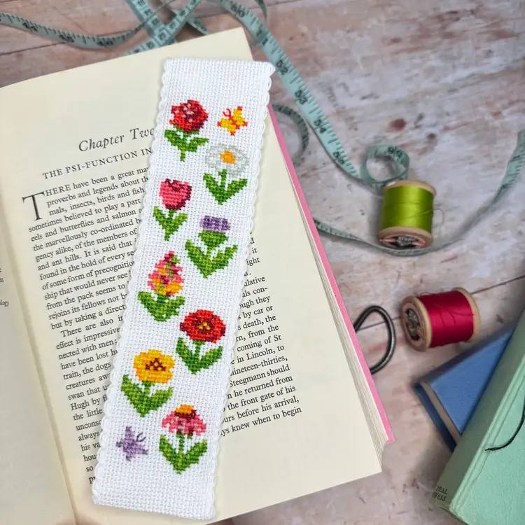 The Crafty Kit Company Cottage Garden Cross Stitch Bookmark Kit