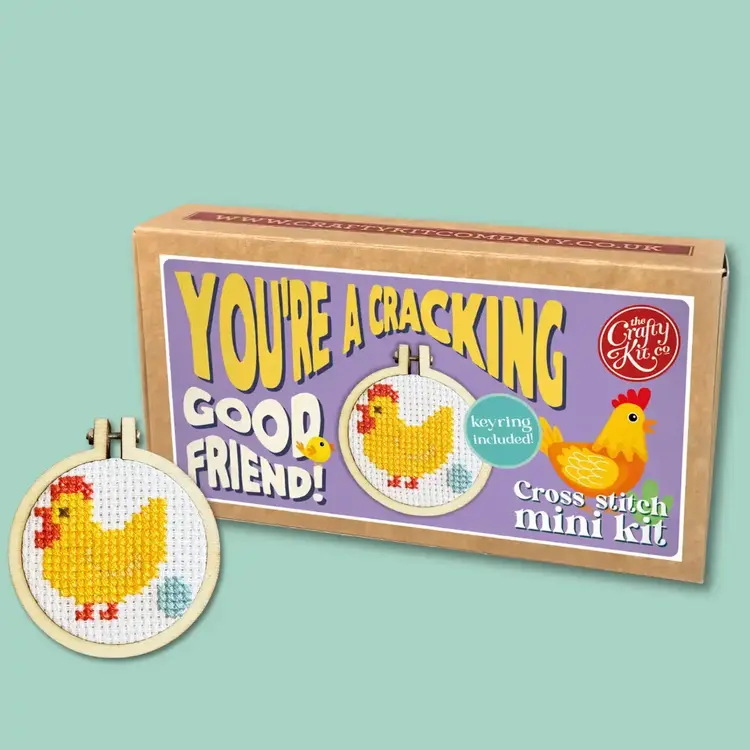 The Crafty Kit Company You're a Cracking Good Friend Mini Matchbox Cross Stitch Kit