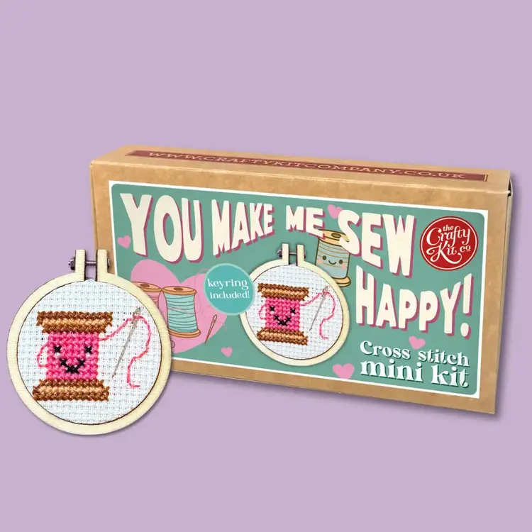 The Crafty Kit Company You Make Me Sew Happy! Mini Matchbox Cross Stitch Kit