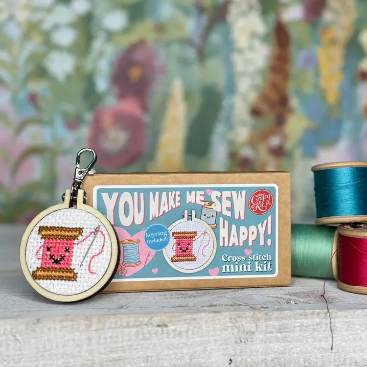 The Crafty Kit Company You Make Me Sew Happy! Mini Matchbox Cross Stitch Kit